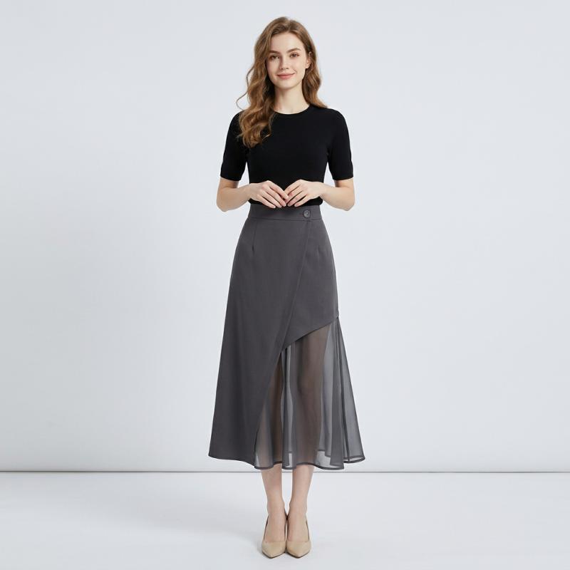 Designer-style Midi Skirt