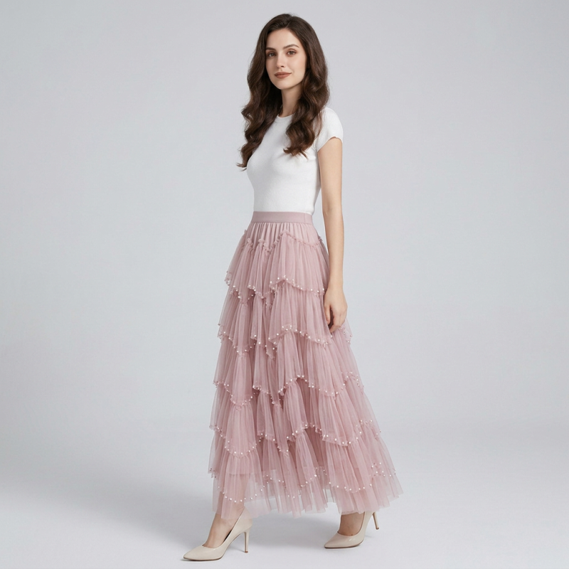 Heavy Beaded Cake Skirt