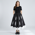 Color-blocked Midi Skirt