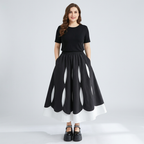 Color-blocked Midi Skirt