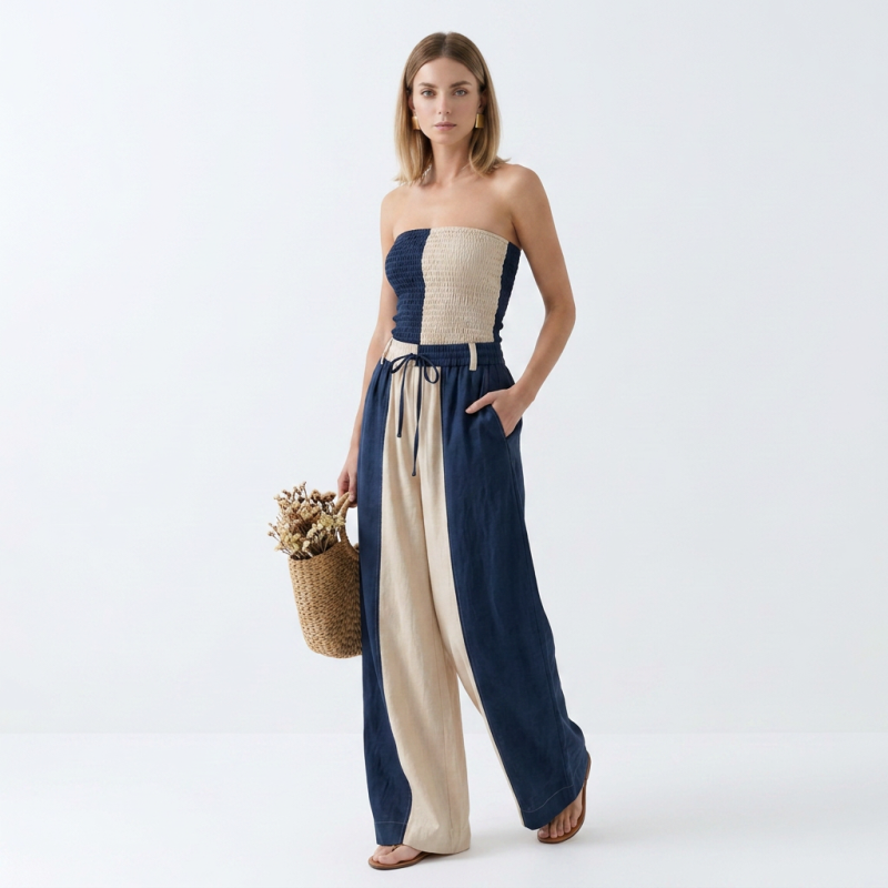 Fashionable Color-blocked Jumpsuit