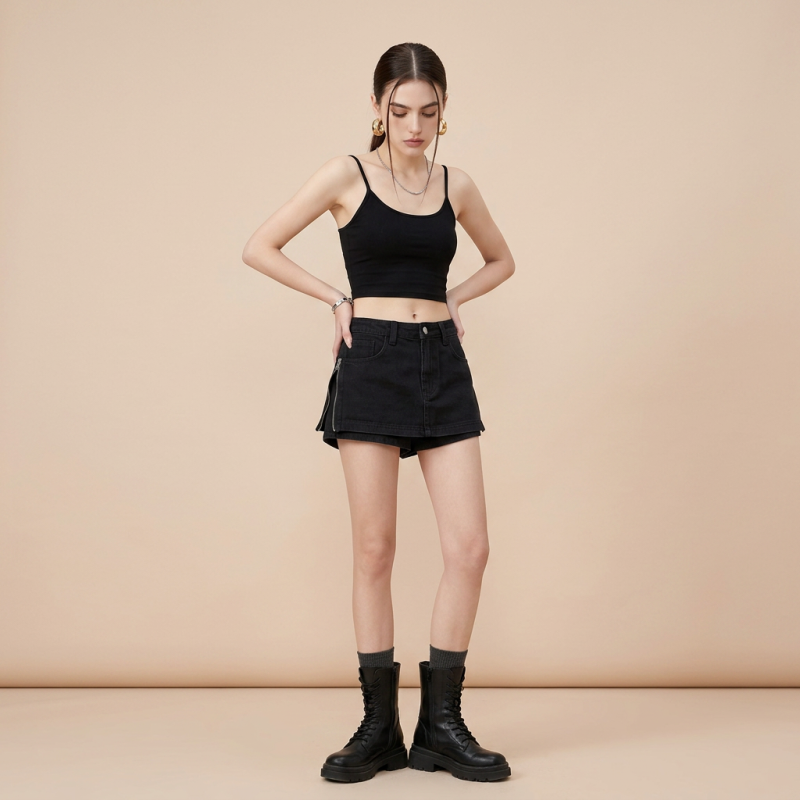 Versatile Low-rise Wide-leg Shorts
