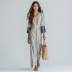 Three-quarter Sleeve Sequined Dress