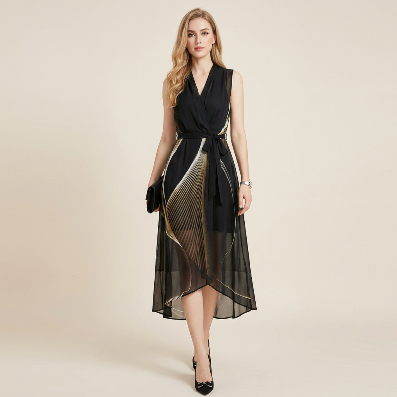 Sleeveless Printed Dress