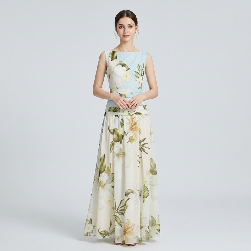 Sleeveless Printed Dress