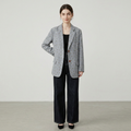 Gray Floral Suit Jacket
