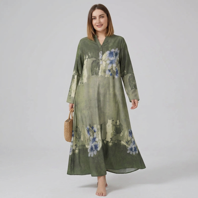 Loose-fitting Printed Dress