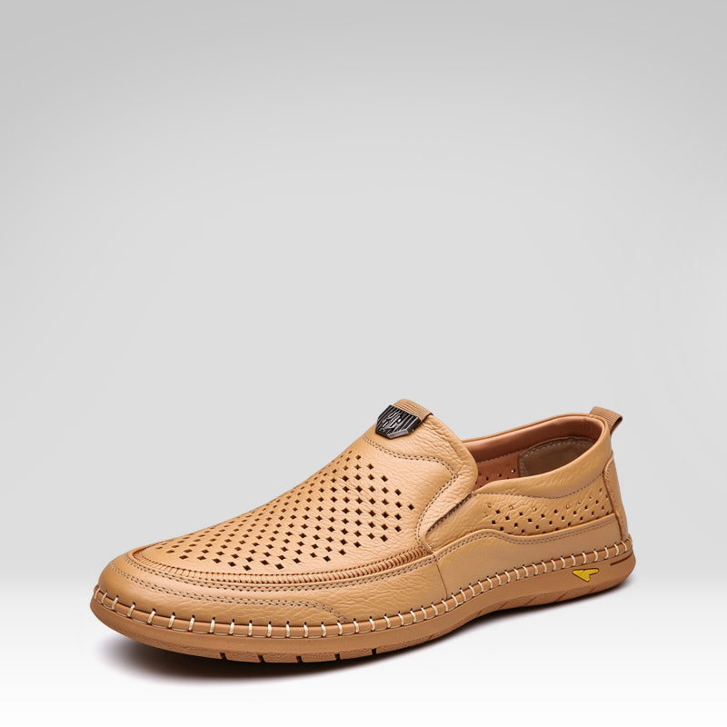 Perforated Breathable Leather Shoes