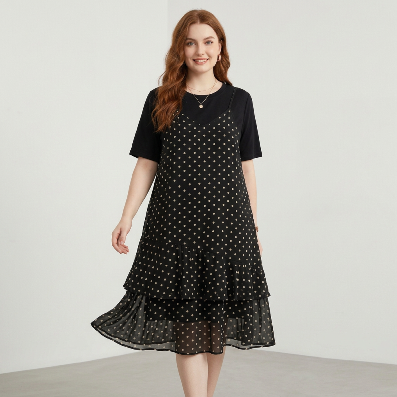 Fashionable Polka Dot Dress