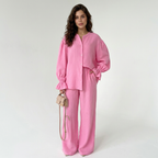 Lantern Sleeve Shirt Set