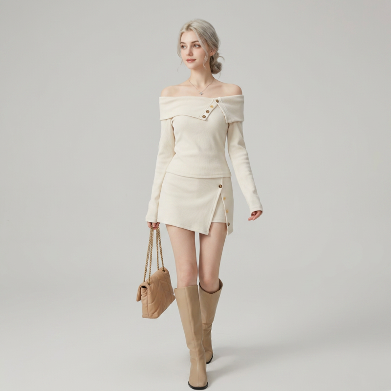 Designer Off-shoulder Two-piece Set