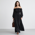 Long-sleeved Fitted Waist Dress