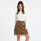 Mesh Patchwork Midi Skirt