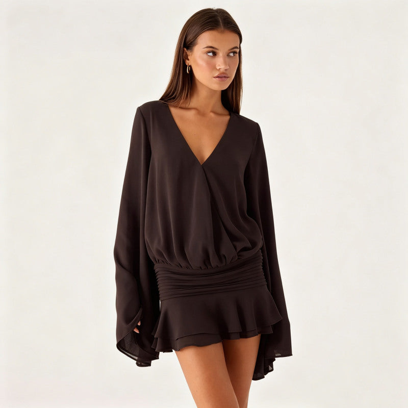 Chiffon Waist-cinching Dress