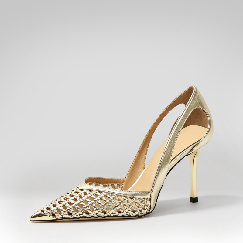Woven High-heeled Sandals