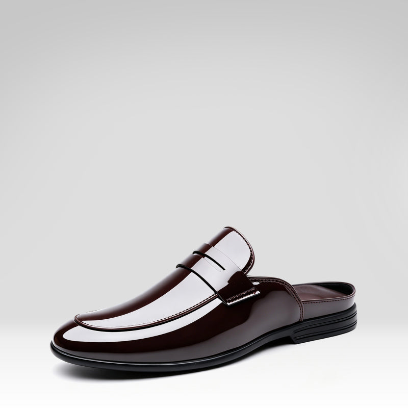 Patent Leather Pointed-toe Slippers