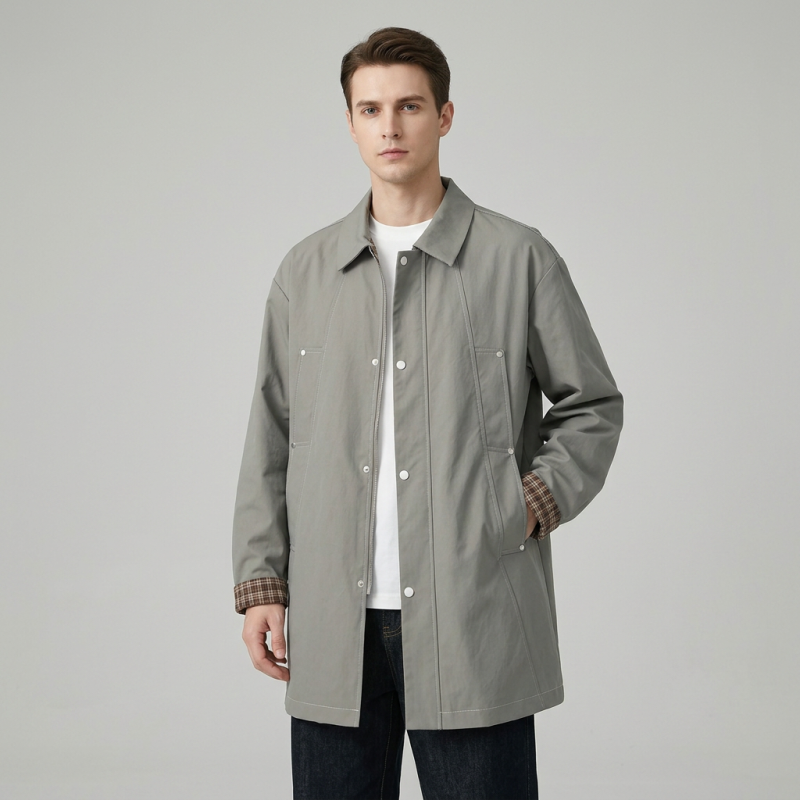 Retro Mid-length Trench Coat