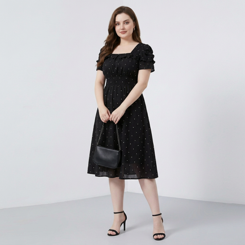 French Square Neck Dress