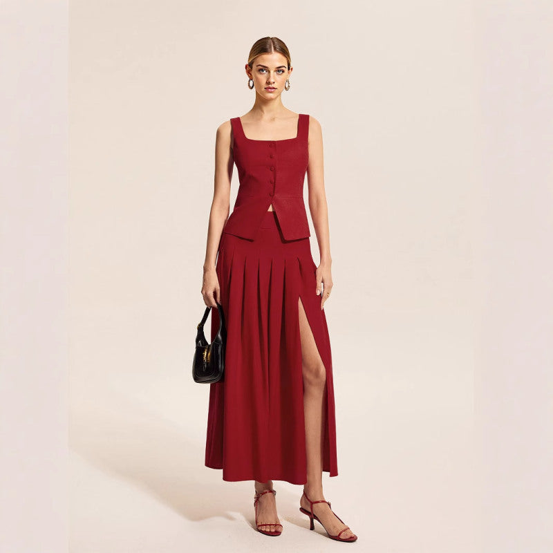 Slit Skirt Suit