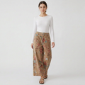 Retro Floral Wide-leg Pants