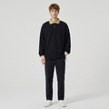 American-style Color-blocked Collared Sweatshirt