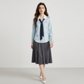 Korean Style V-neck Bow Tie Shirt