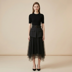 Faux Two-piece Mesh Skirt