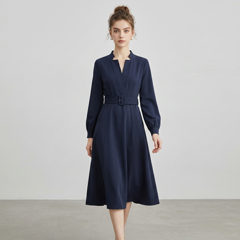 Elegant Long-sleeved Dress
