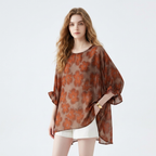 Retro Print Chiffon Blouse