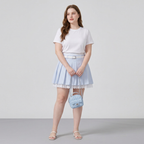 High-waisted Double-layered Pleated Skirt