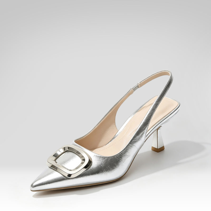 Elegant Square Buckle High Heels