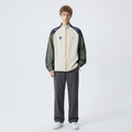 Stand-up Collar Color-blocked Zip-up Sweatshirt