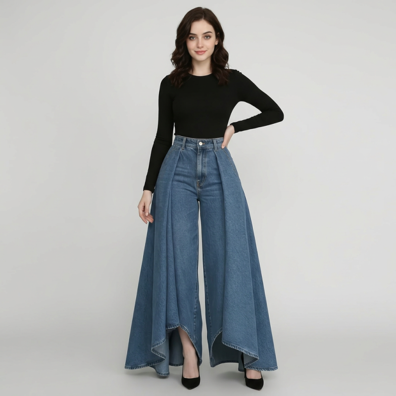 High-waisted Split Jeans
