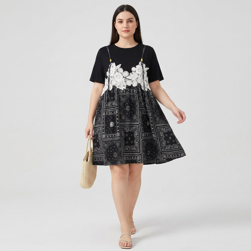 Lace Patchwork Dress