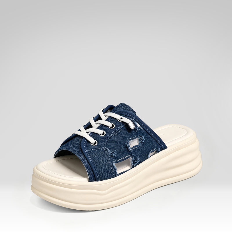 Platform Canvas Slippers