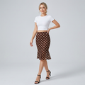 Polka Dot Mesh Fishtail Skirt