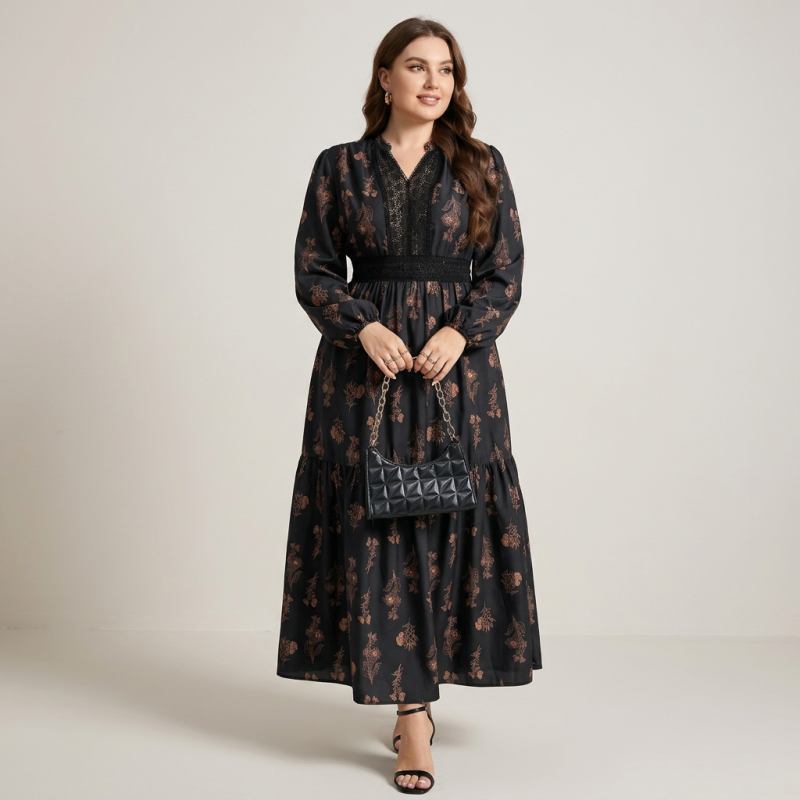 Elegant Floral Print Dress