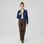 Stylish Faux Denim Jacket