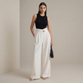 High-waisted Casual Wide-leg Pants