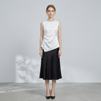 Elegant Pearl Collar Satin Blouse