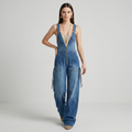 Zippered Denim Jumpsuit