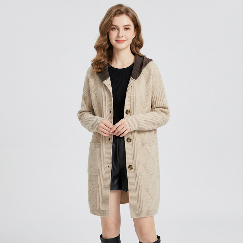 Hooded Mid-length Sweater