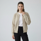 Round Neck Solid Color Knitted Cardigan