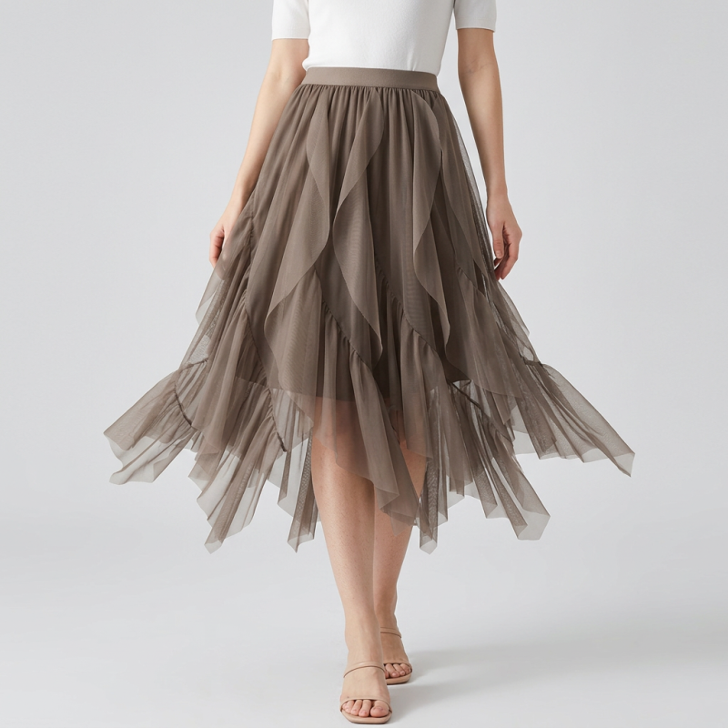 Ruffled Tulle Skirt