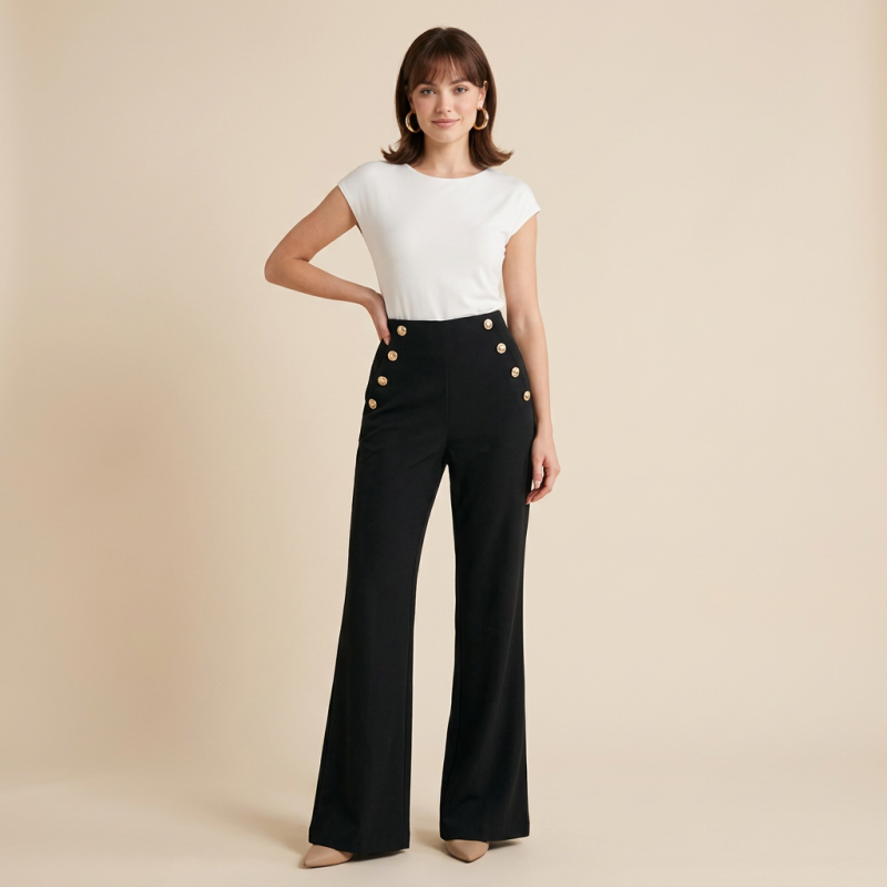 High-waisted Flared Casual Pants