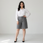 High-waisted Casual Suit Shorts