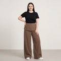 Faux Two-piece Skirt-hem Casual Pants