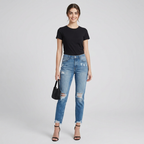 Women's Ripped Straight Leg Jeans