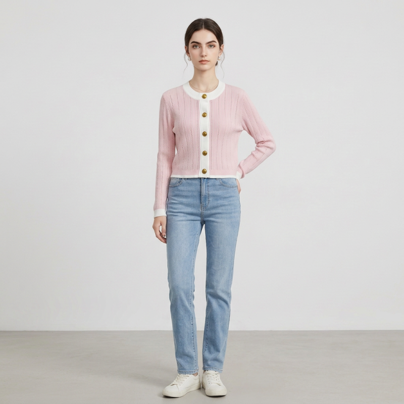 Crew Neck Cropped Sweater