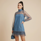 Patchwork Denim Mini Skirt